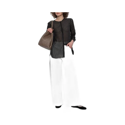 Officine GÉNÉRale Sheer Striped Button-Up Top
