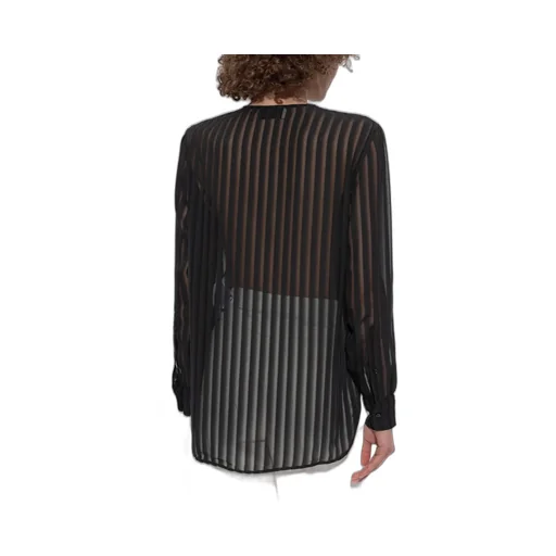 Officine GÉNÉRale Sheer Striped Button-Up Top