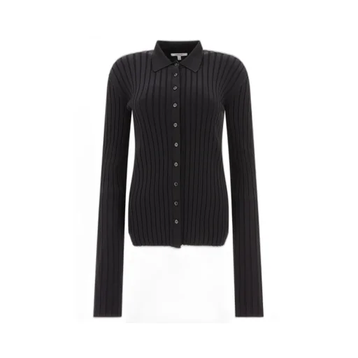 Nensi Dojaka Ribbed Button-Up Top