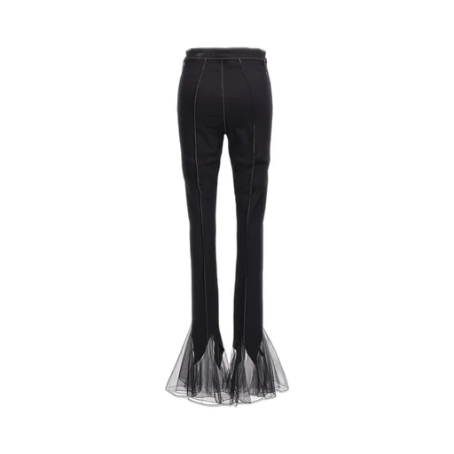 Nensi Dojaka Sheer Hem Tulle Jeans