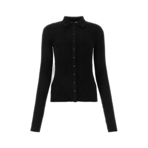 Nensi Dojaka Button-Up Pleated Ribbed Cardigan