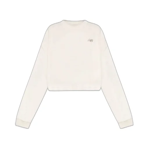 New Balance Logo Embroidered Cropped Sweatshirt