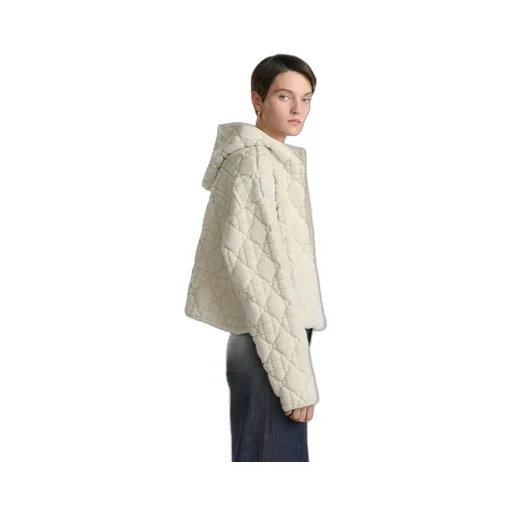 Cannage Zipped Cardigan With Hood
