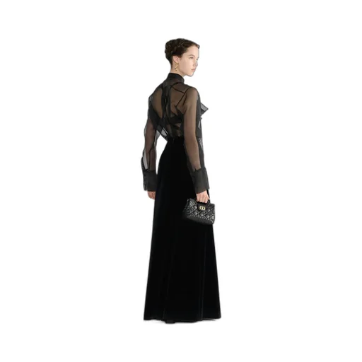 Blouse With Ruffled Neckline