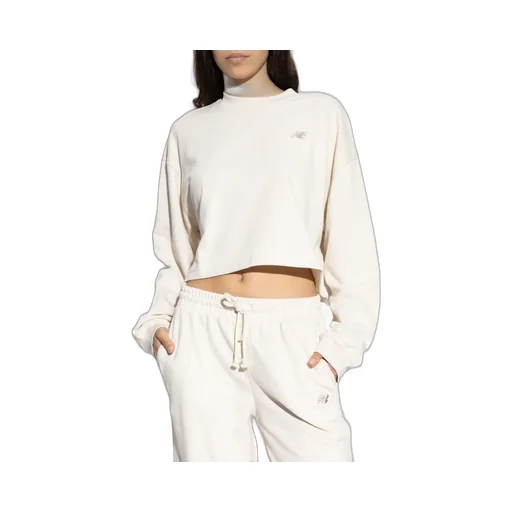 New Balance Logo Embroidered Cropped Sweatshirt