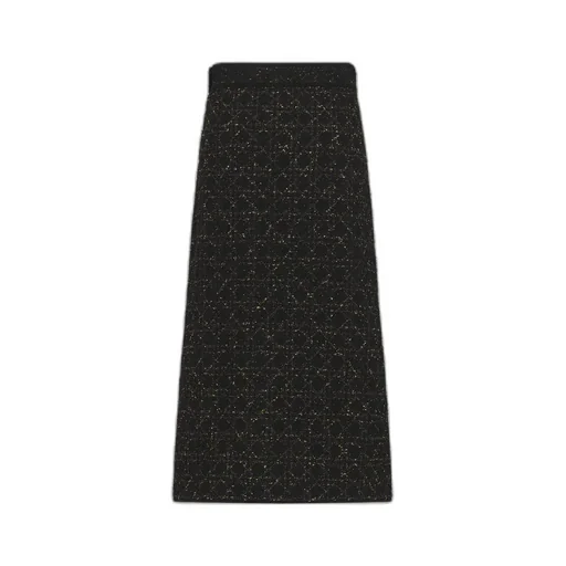 Mid-Length Macrocannage Straight Skirt