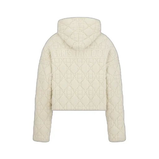 Cannage Zipped Cardigan With Hood