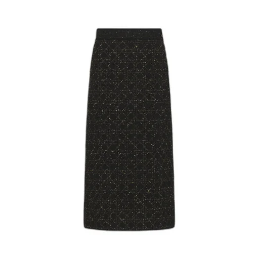 Mid-Length Macrocannage Straight Skirt