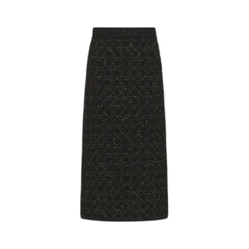 Mid-Length Macrocannage Straight Skirt