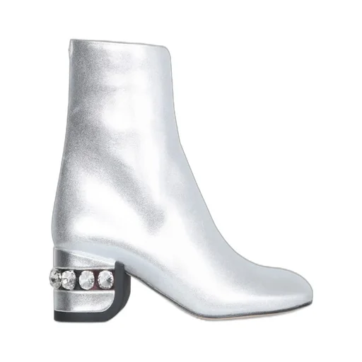 Nicholas Kirkwood Round Toe Crystal-Embellished Ankle Boots