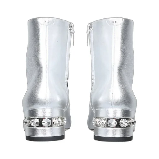 Nicholas Kirkwood Round Toe Crystal-Embellished Ankle Boots