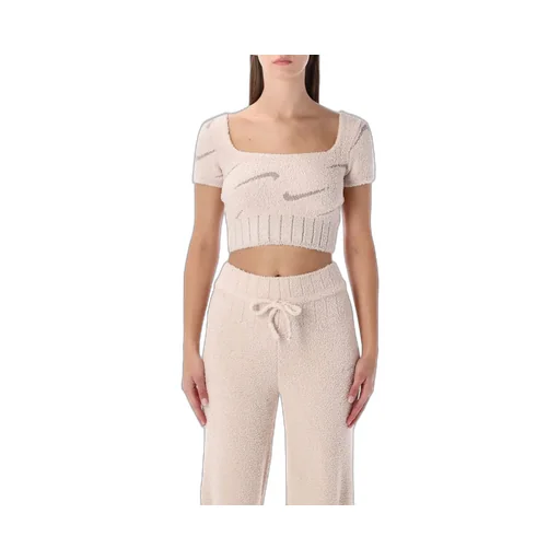 Nike Short-Sleeved Cropped Knitted Top