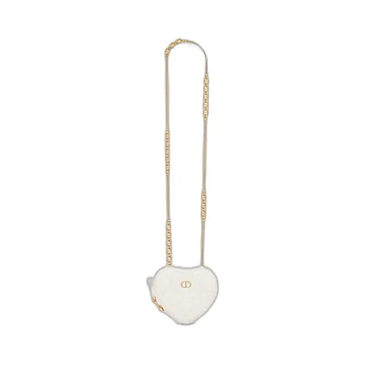 Dior Caro Heart Pouch With Chain