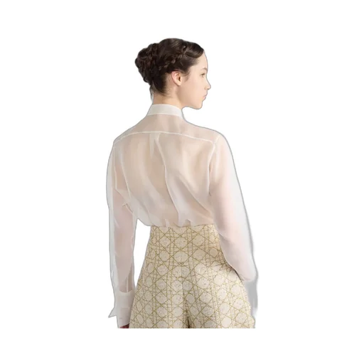 Blouse With Ruffled Neckline