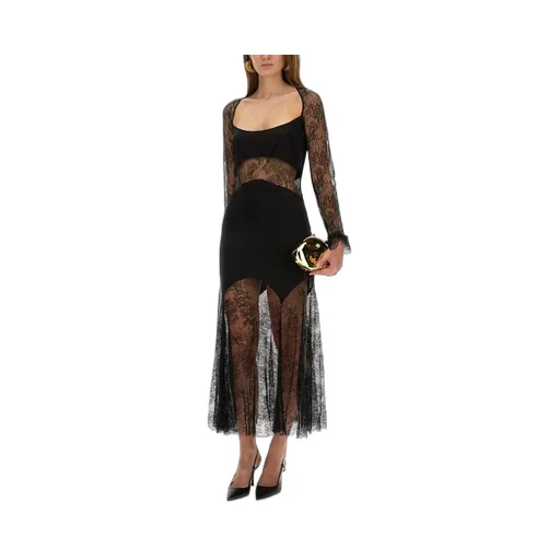 Nina Ricci Long Open Neck Lace Dress