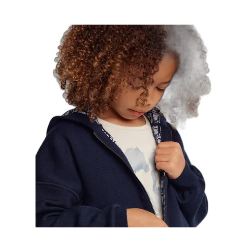 Kids' Reversible Zipped Cardigan With Hood