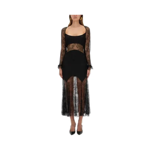 Nina Ricci Long Open Neck Lace Dress