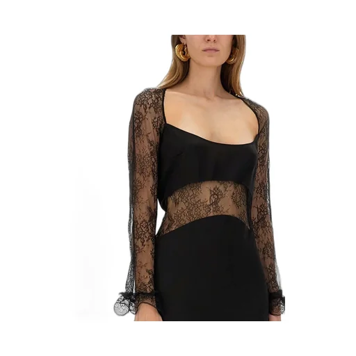 Nina Ricci Long Open Neck Lace Dress