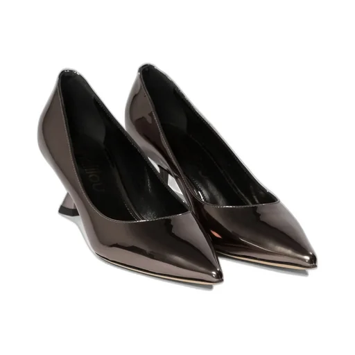 Ninalilou Mirror-Effect Kitten Heel Pumps