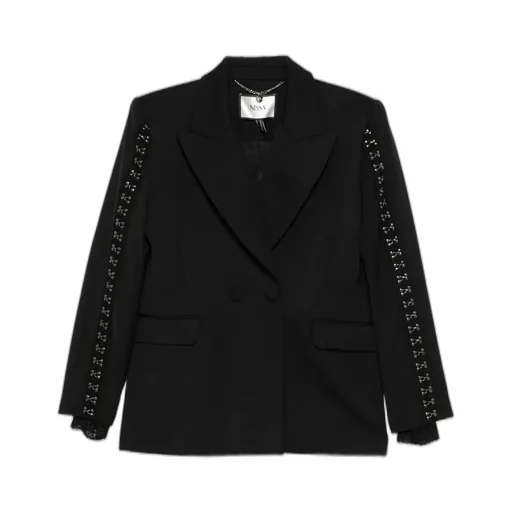 Nissa Eyelet-Trim Evening Blazer