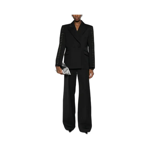Nissa Eyelet-Trim Evening Blazer
