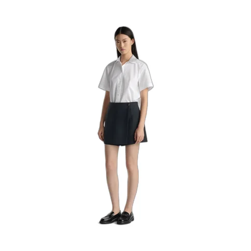 Cropped Button-Up Blouse