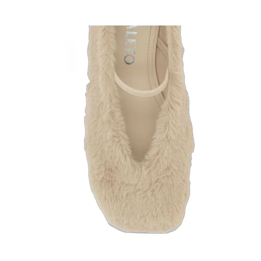 Nodaleto Faux Fur Ballerina Flat Shoes