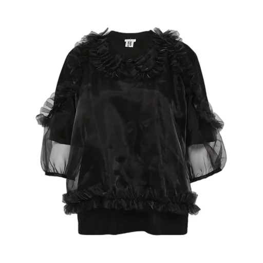 Noir Kei Ninomiya Tulle Overlay T-Shirt