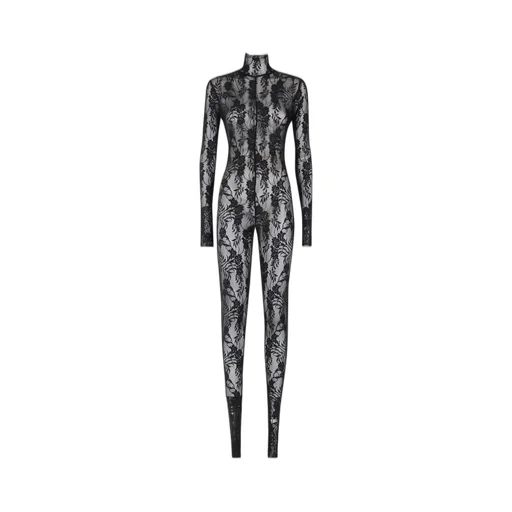 Norma Kamali Lace Long Sleeve Jumpsuit