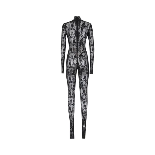 Norma Kamali Lace Long Sleeve Jumpsuit
