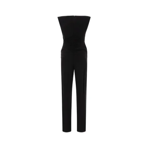 Norma Kamali V-Neck Ruched Plunge Jumpsuit