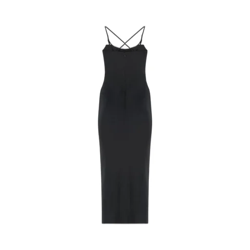 Mugler Metallic Detail Slit Dress