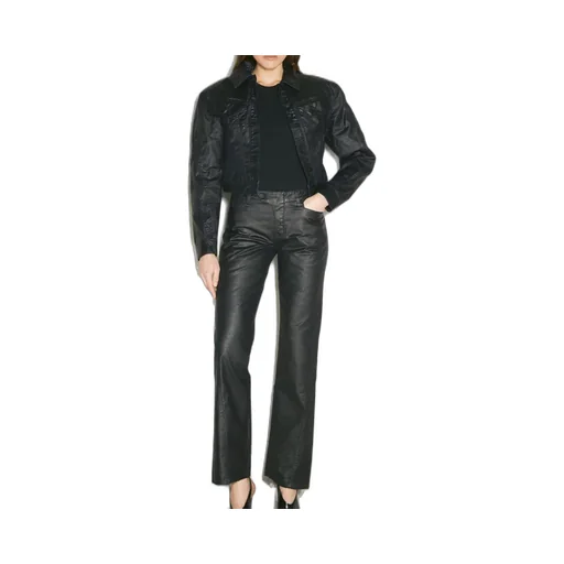 Mugler Waxed Straight-Leg Jeans
