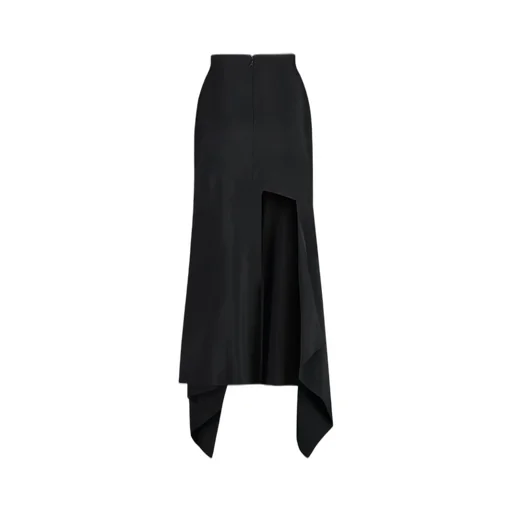 Mugler Gabardine Asymmetric Midi Skirt