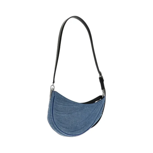 Mugler Medium Denim Spiral Curve 01 Denim Shoulder Bag