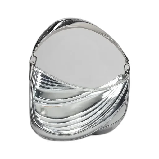 Mugler Curve 01 Foiled Finish Shoulder Bag