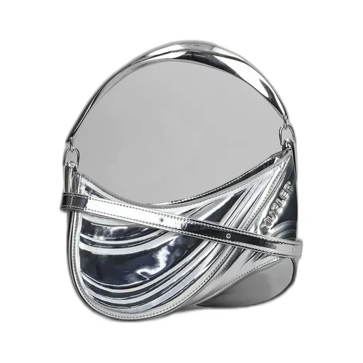 Mugler Curve 01 Foiled Finish Shoulder Bag