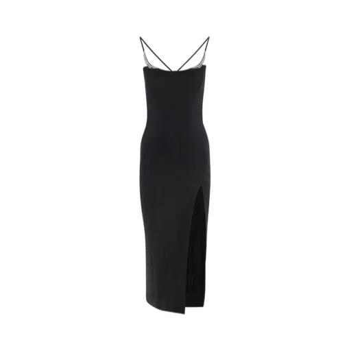 Mugler Metallic Detail Slit Dress