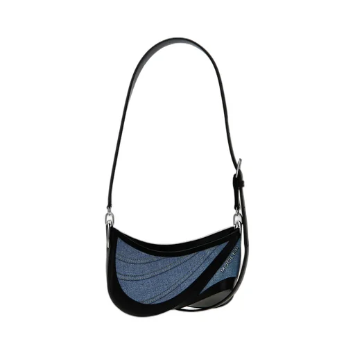 Mugler Small Spiral Curve 01 Logo Lettering Shoulder Bag
