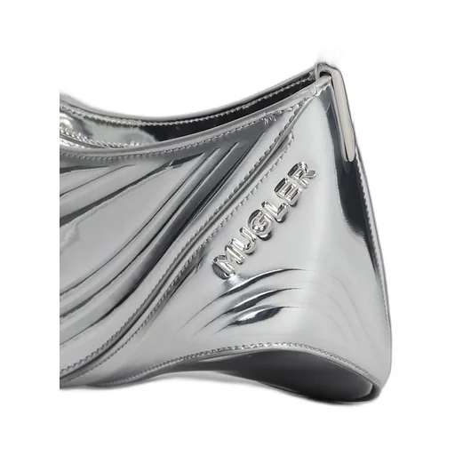 Mugler Curve 01 Foiled Finish Shoulder Bag