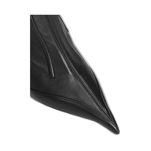 Mugler Seam Detailed Pointed Toe Ankle Boots