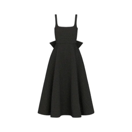 Mid-Length Microcannage Flared Dress