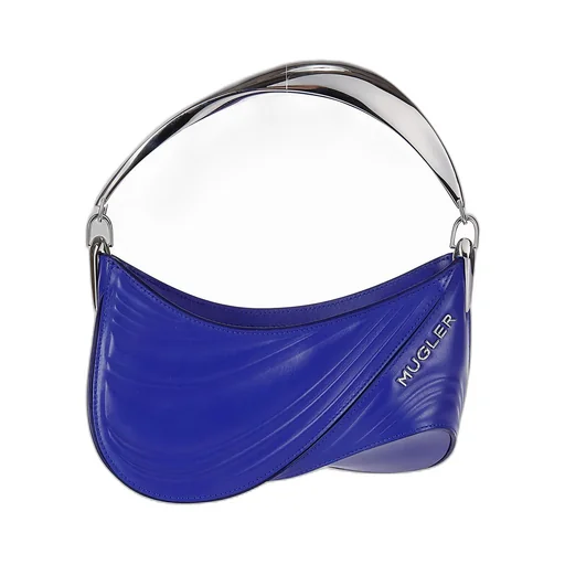 Mugler Logo Plaque Zipped Shoulder Bag