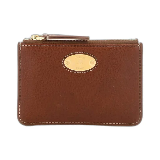 Mulberry Logo Engraved Zipped Coin Pouch