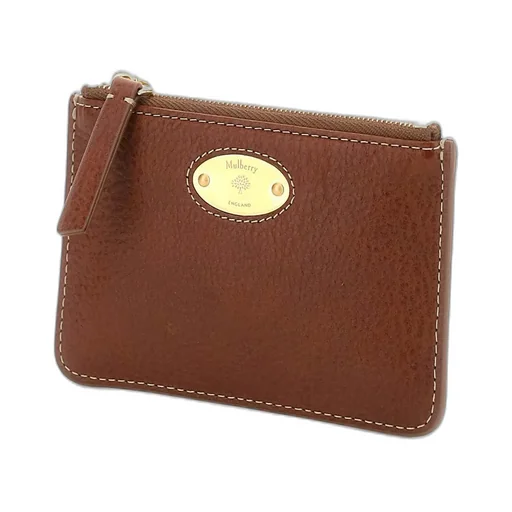 Mulberry Logo Engraved Zipped Coin Pouch
