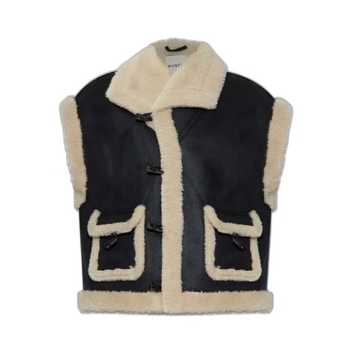 Munthe Lurple Shearling-Trim Vest