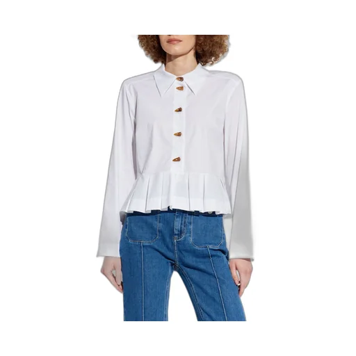 Munthe Lustona Pleated Button-Up Top