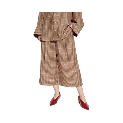 Munthe Lynhaven Checked Wide-Leg Pants