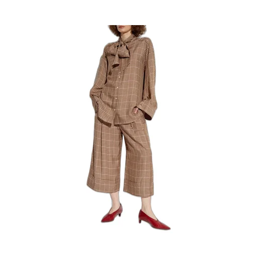 Munthe Lynhaven Checked Wide-Leg Pants