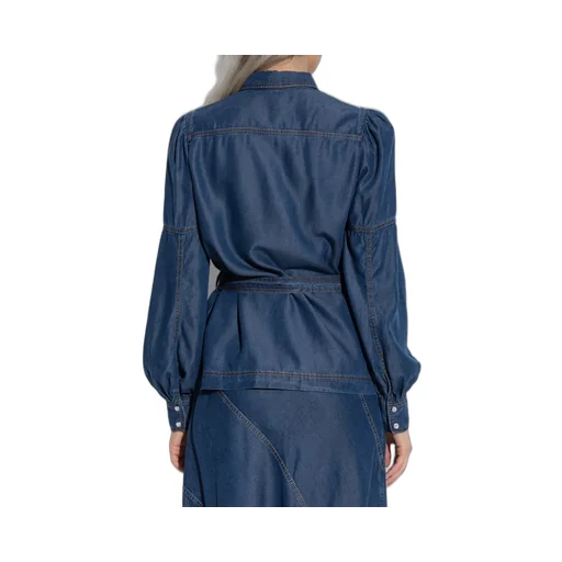 Munthe Pikine Tie-Waisted Denim Shirt